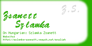 zsanett szlamka business card